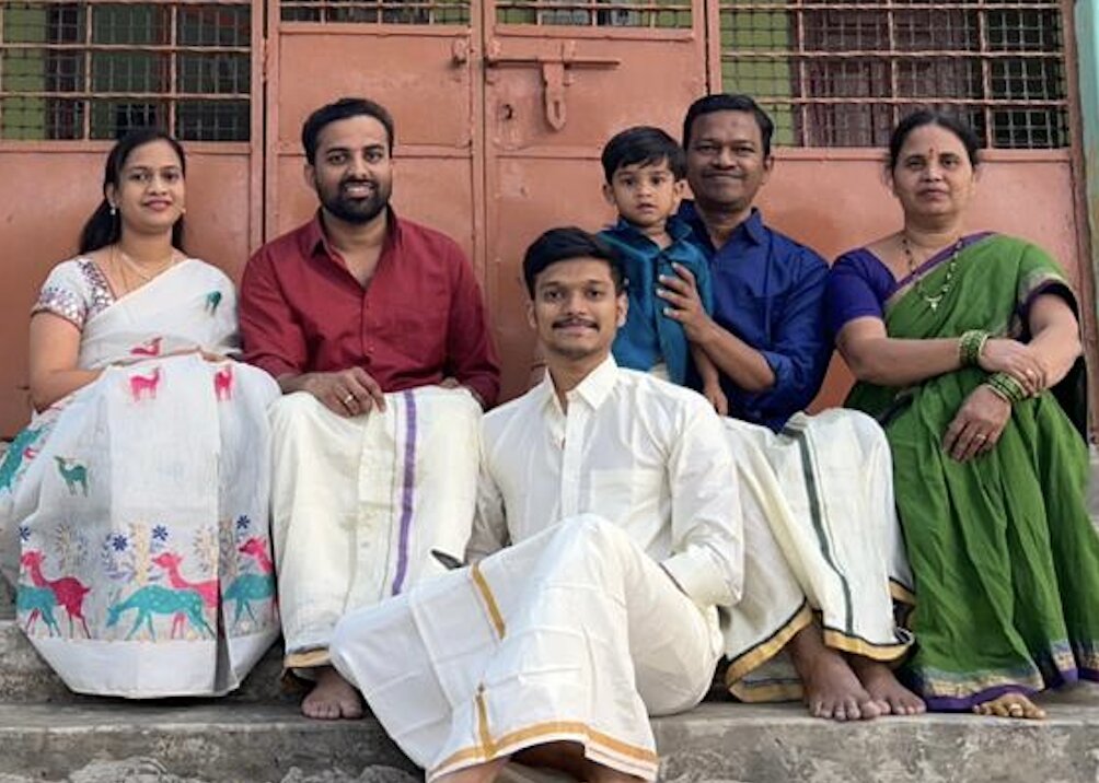 Ganji Krishna Murthy family photo during festival celebration