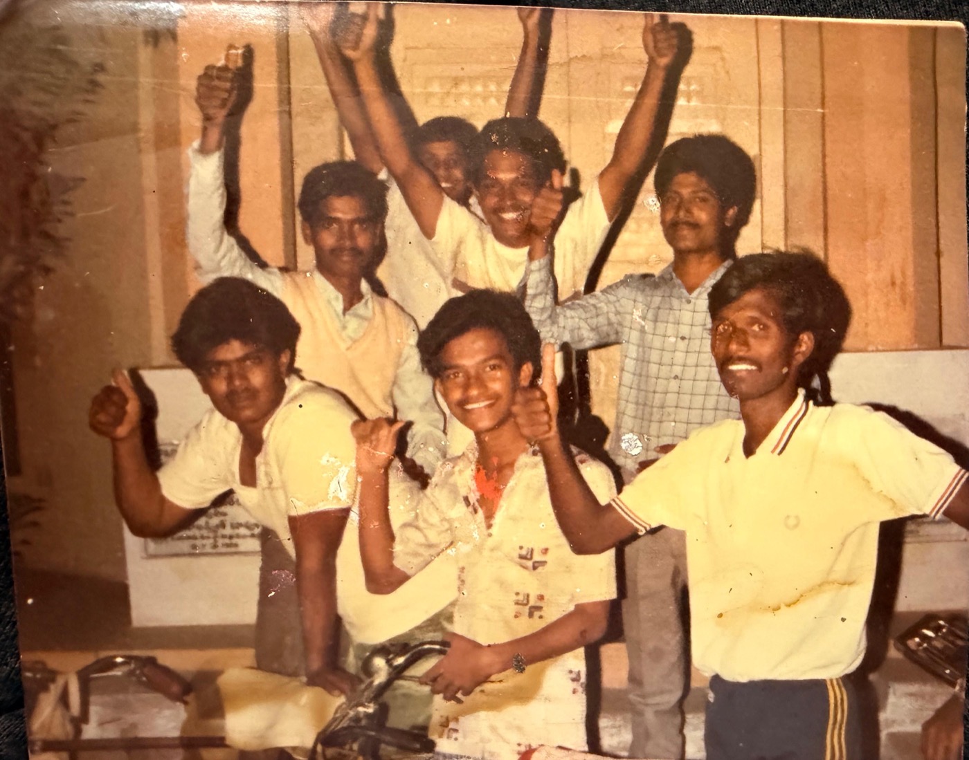 Young Ganji Krishna Murthy celebrating with college friends in Adoni, Andhra Pradesh