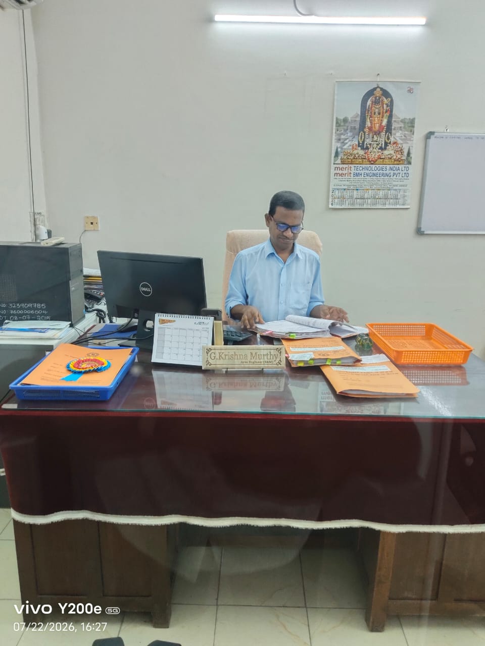 G. Krishna Murthy at his office chamber at SCCL Singareni Collieries